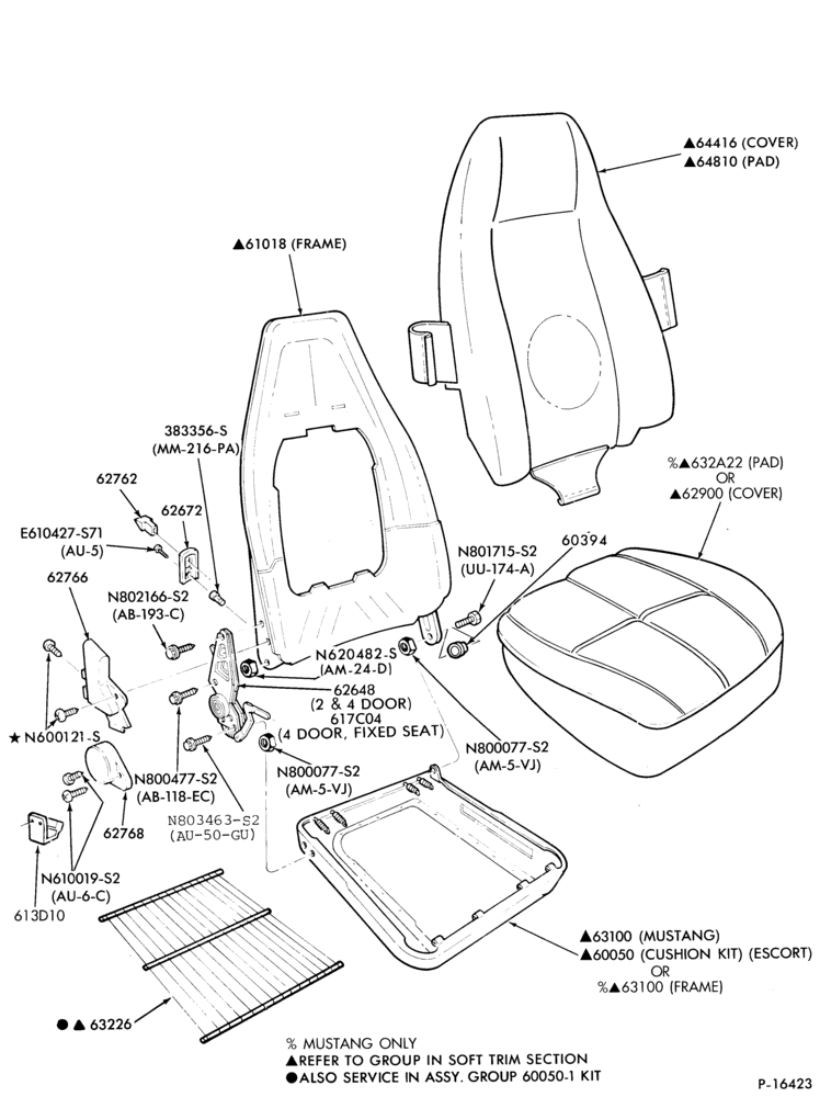 Схема SEATS AND SEAT BELTS-Front seat parts - upper half - recliner