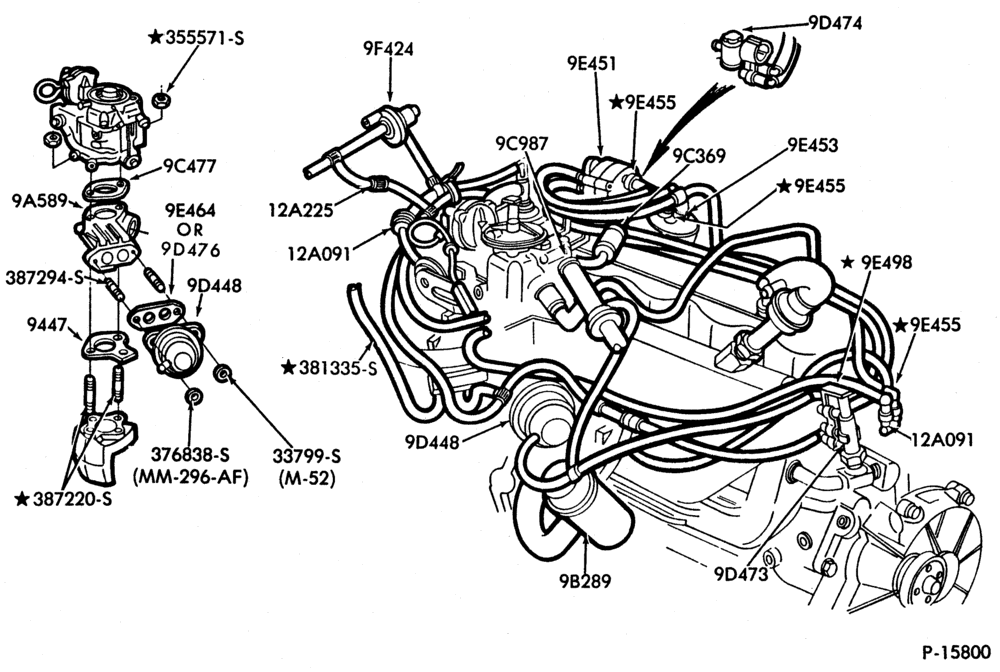 Схема 6 CYL. 4.9L (300 C.I.D.)-GAS-E-F100/350, U150-Calif.