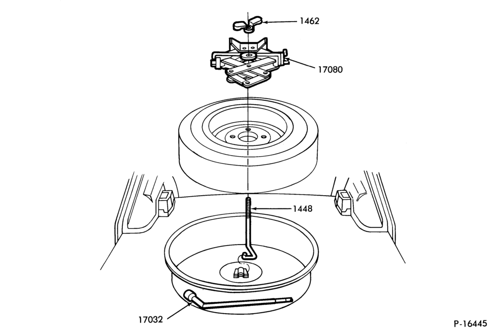 Схема SPEEDOMETER, BUMPERS, MIRRORS AND WIPERS-Jack and spare wheel parts - Page A