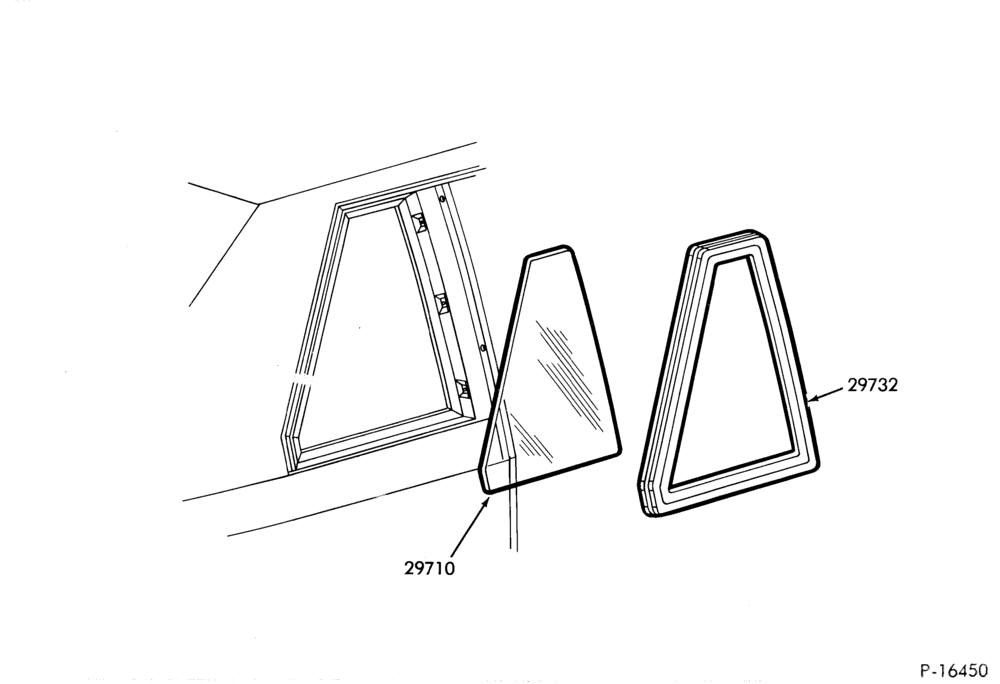 Схема BODY SIDES AND QUARTER-Window parts  - stationary- body type 67(EXP)
