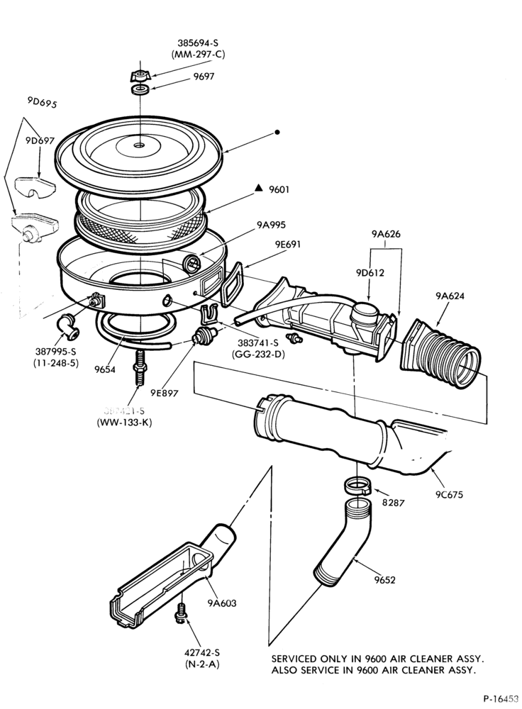 Схема 8 CYL. 4.2L (255 C.I.D.)-Air cleaner - Page B