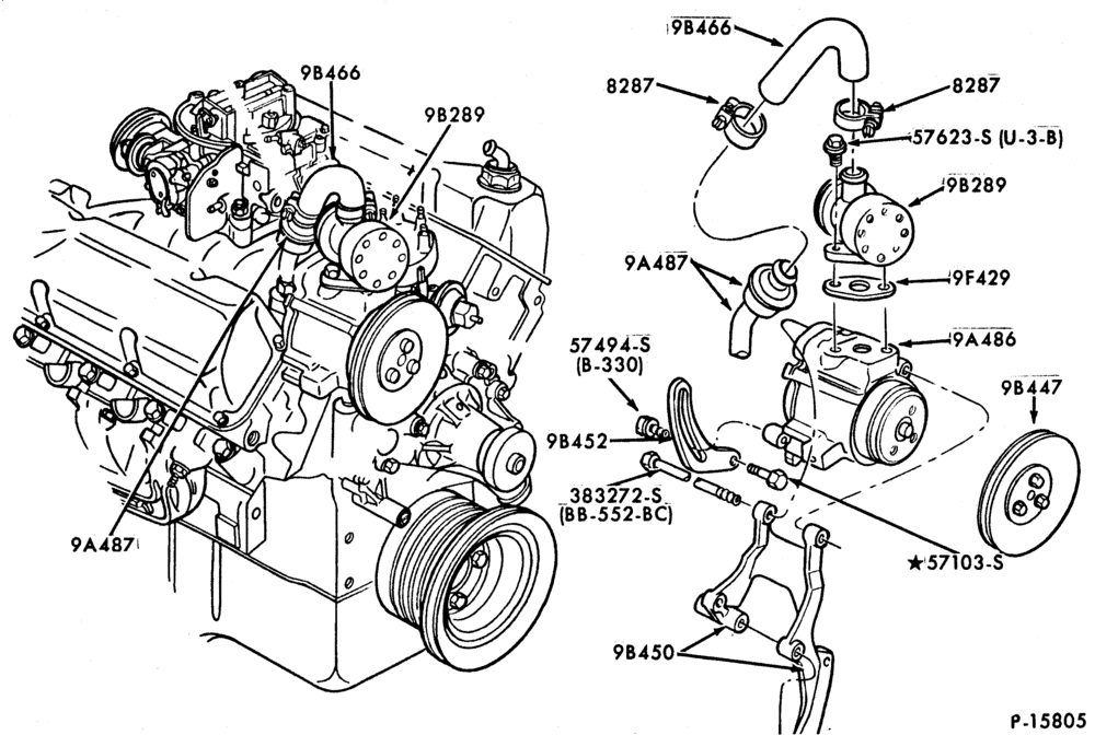 Схема 8 CYL. 6.6L (400 C.I.D.)-GAS-E-F100/350,U150