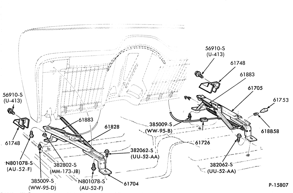 Схема SEATS AND SEAT BELTS-Front seat parts - flight bench - lower half - manual