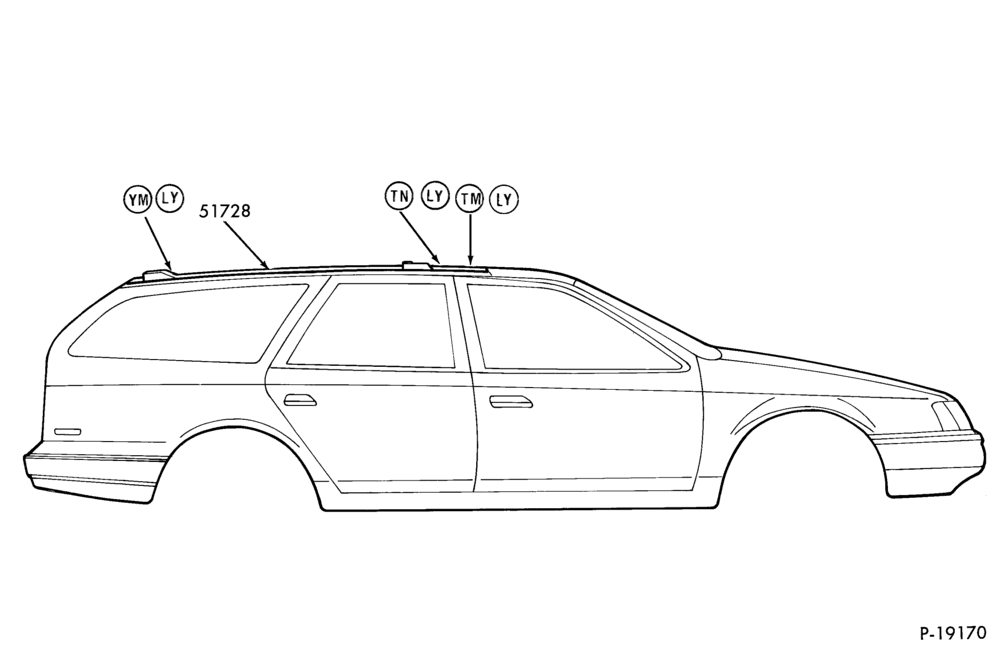 Схема ROOF MOULDINGS 74 - W/O ROOF RACK