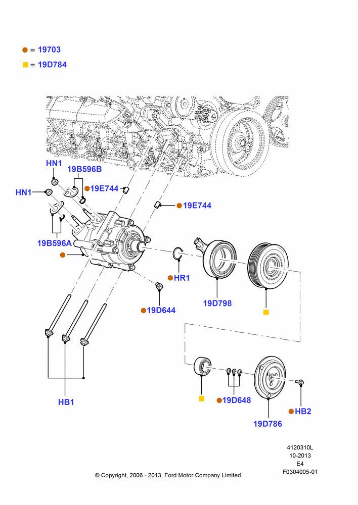 Схема Конденсатор и компрессор кондиционера, A/C Prep Pack, Less Air Conditioning, Compressor Assy; 26.07.2010