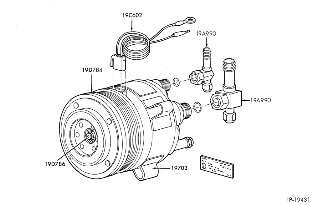 Схема AIR CONDITIONING-Compressor- Dealer installed-F150/350,F(Super