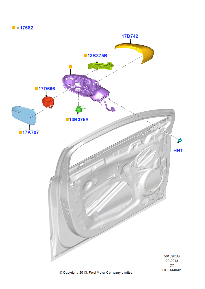 Схема Наружные зеркала заднего вида, Less Blind Spot Information System, Dual Pwr/Heat/Mem/Pud Lmp/Sig Mr, Dual Pwr/Heat/Mem/E Chr/Pud Lmp Mr; 13.08.2012