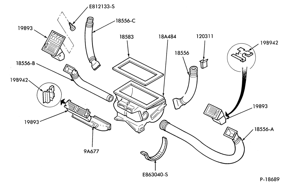 Схема AIR CONDITIONER-Ducts and related parts