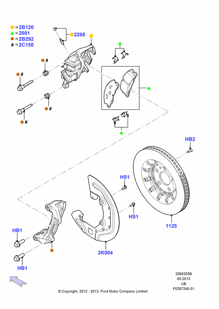 Схема Передние тормозные диски и суппорты, Heavy Duty Fr/Rr Calipers And Pads, With Non Painted Brake Calipers, HD Frt/Std Duty Rr Caliprs And Pads; 06.02.2012–03.03.2019