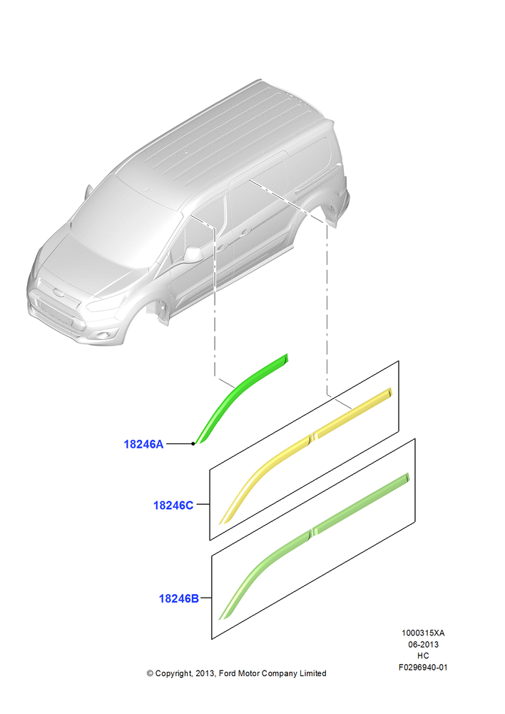 Схема Декор кузова — бок, Accessory, Side Window Deflectors; 30.09.2013–04.07.2016