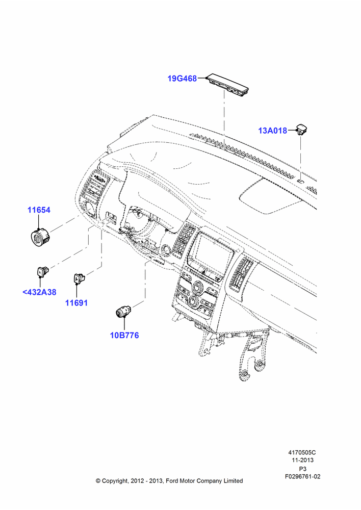 Схема Панель приборов, Keyless Entry/Start - Passive; 29.02.2012
