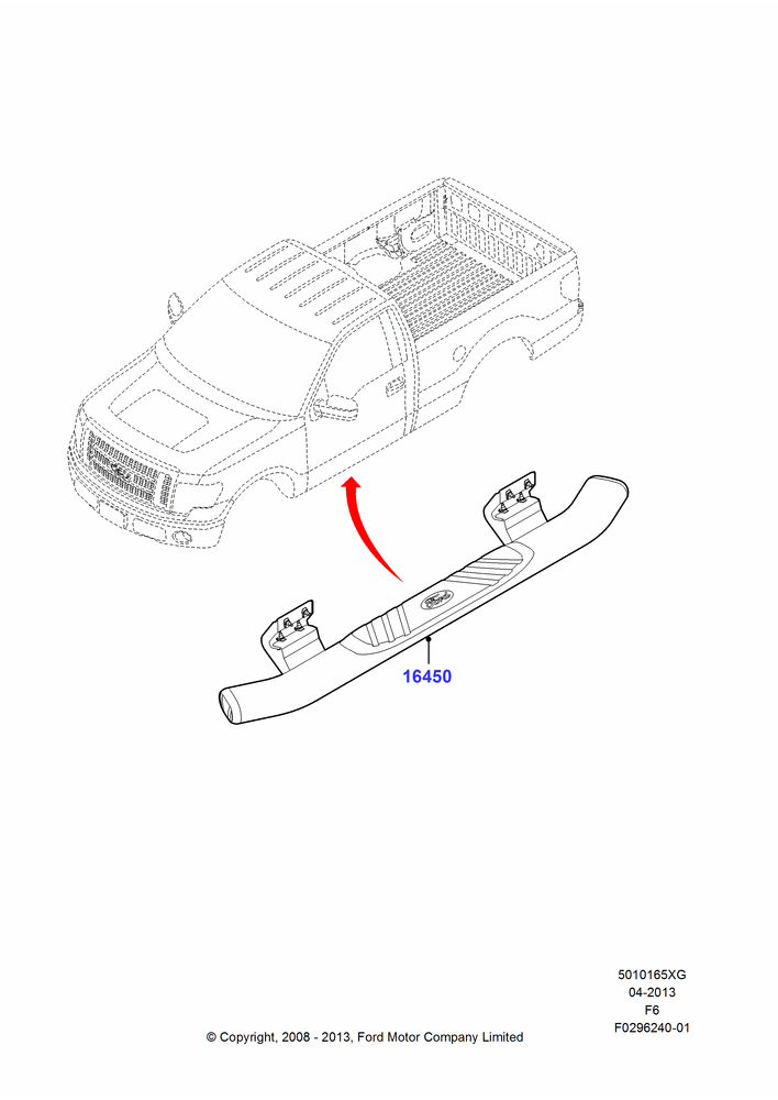 Схема Подножки, Regular Cab, Accessory; 18.08.2008–23.12.2014
