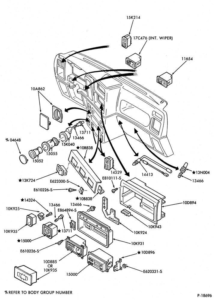 Схема Генератор, INSTRUMENT CLUSTER, BATTERY-Instrument panel switches, tripminder and related parts