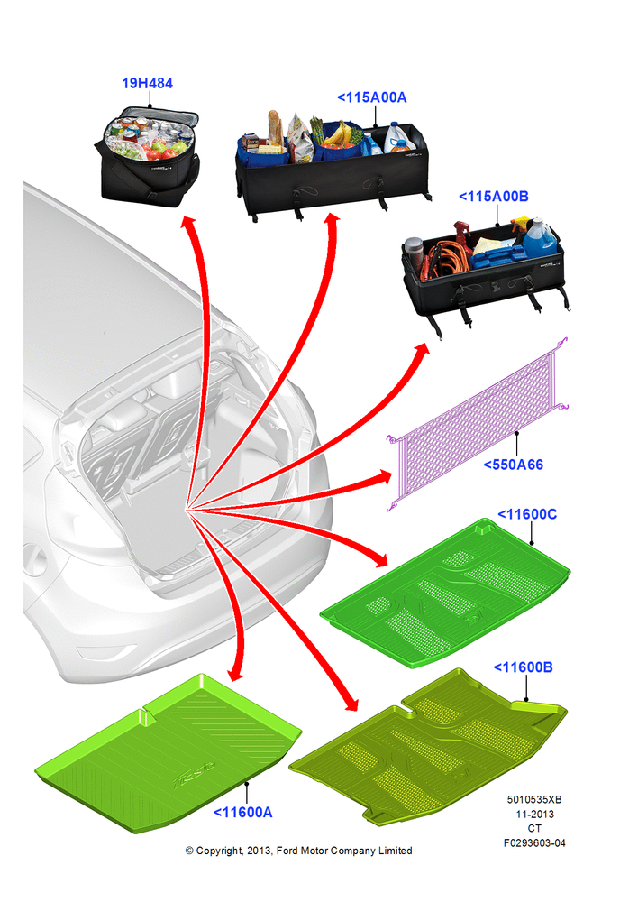 Схема Load Compartment Trim, 5 Door Sedan, Accessory; 29.04.2013–02.06.2014