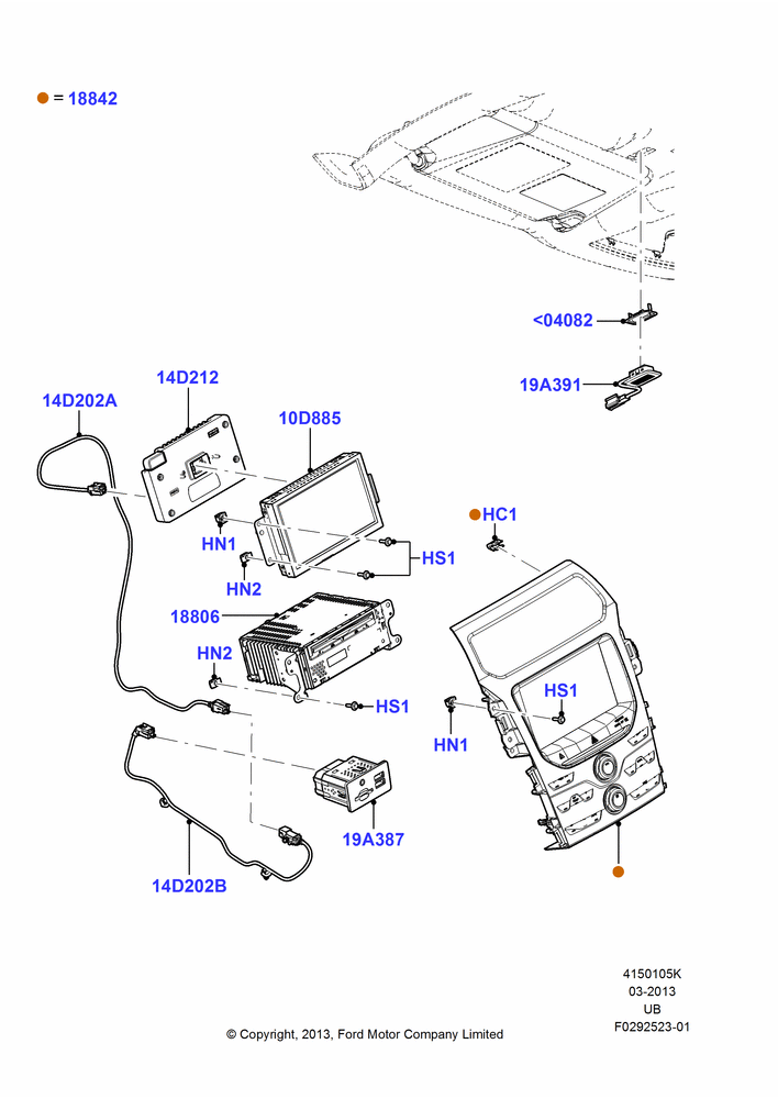 Схема Аудиооборудование (заводское), Human Machine Interface 3; 03.06.2013–04.05.2015