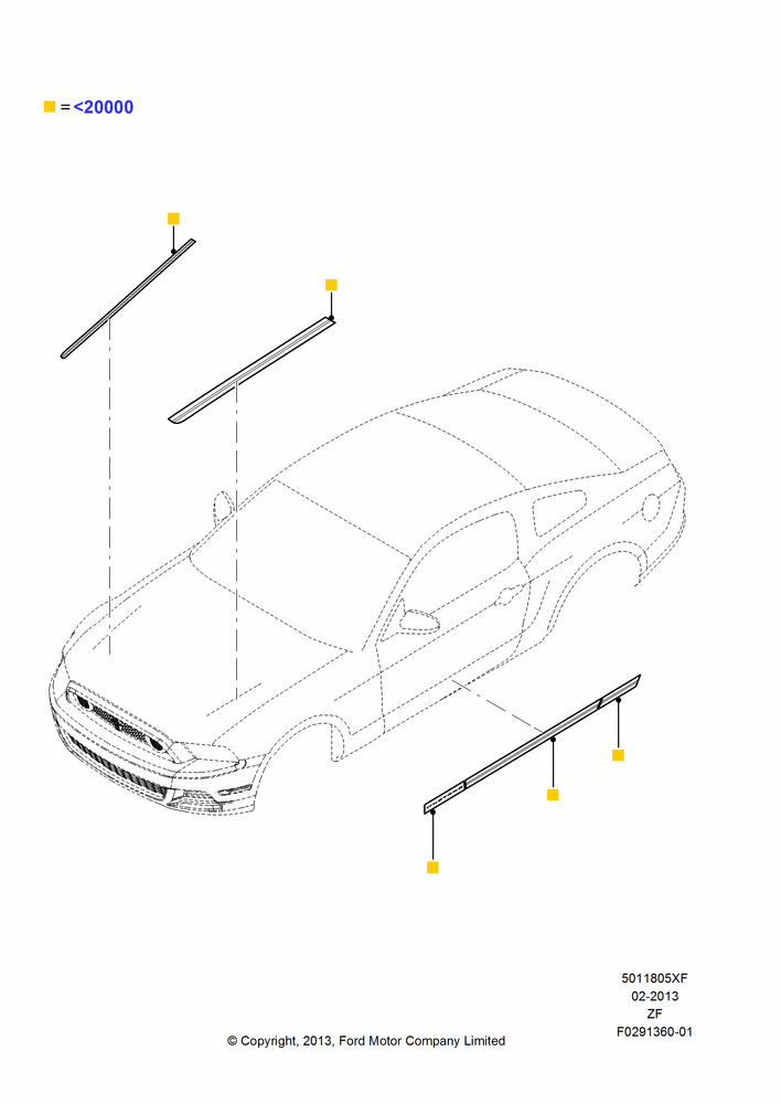 Схема Декоративные наклейки, Base, GT, Accessory, Includes Hood And Body Side Stripes; 27.02.2012–27.06.2014