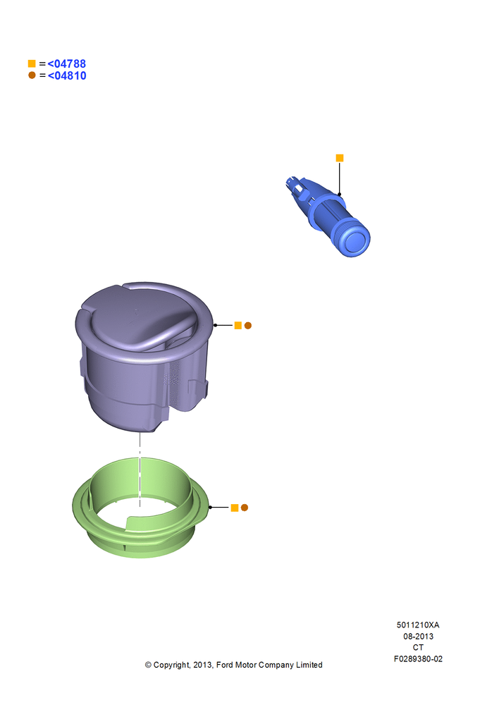 Схема Консоль напольная, Accessory Ashtub Kit; 29.04.2013–01.08.2019