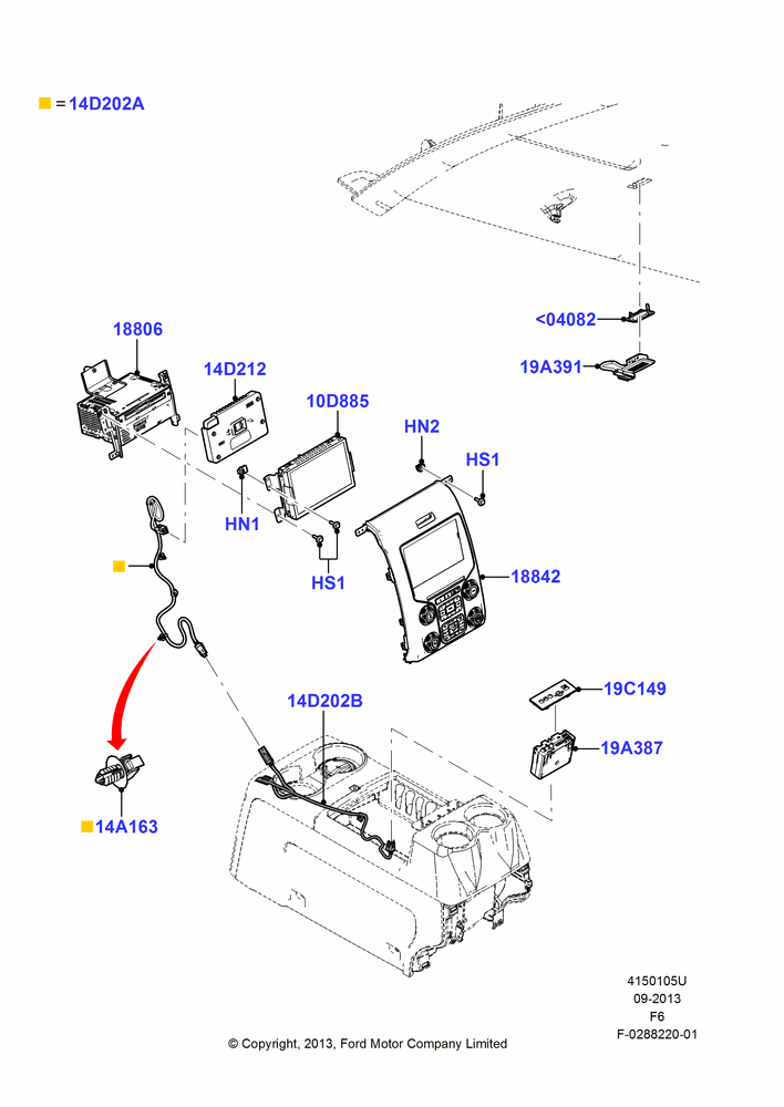 Схема Аудиооборудование (заводское), Human Machine Interface 4; 28.10.2013–23.12.2014