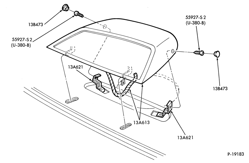 Схема LAMPS-High Mount Stoplamp- B/T 66 - exc. Convertible