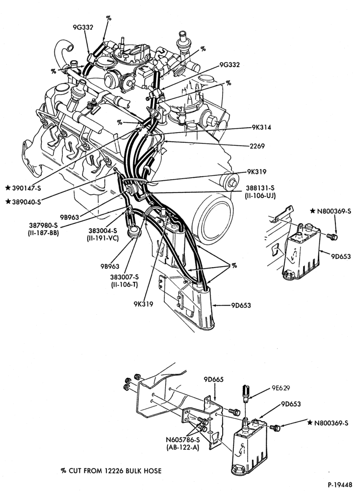 Схема 8 CYL. 5.8L (351 C.I.D.)-W-GAS-F150/350 and U150-over 8500# G.V.W.