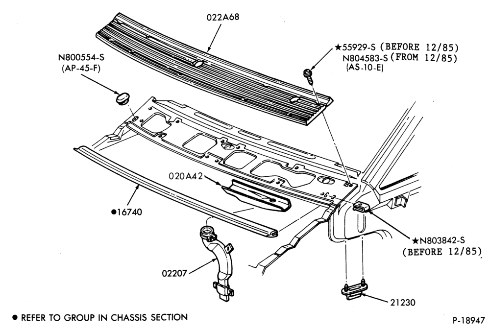 Схема COWL-Cowl top vent panel-A
