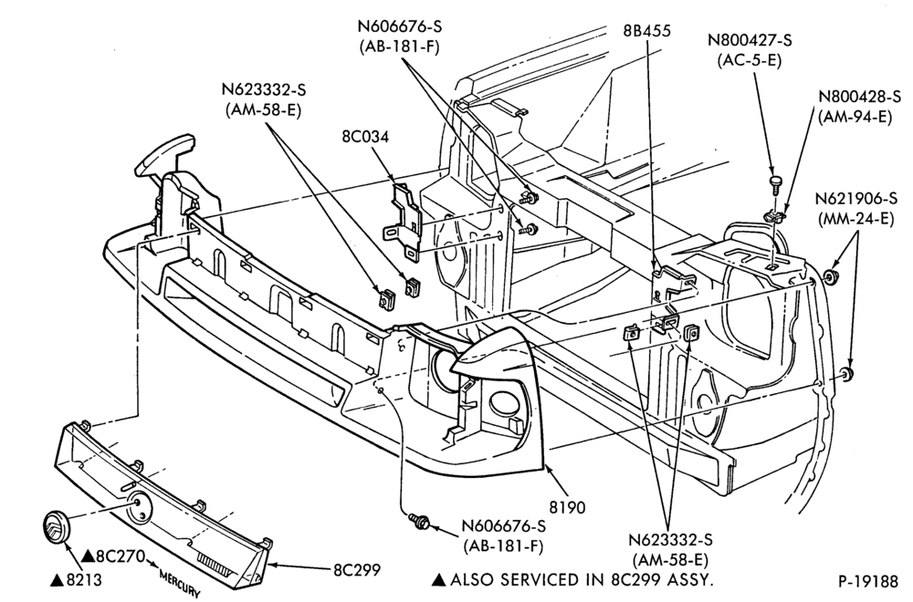 Схема Радиатор, GRILL AND COOLING-RADIATOR GRILLE & RELATED PARTS- Topaz