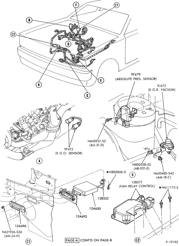 Схема 6 CYL. 3.0L (183 C.I.D.) - EXC. SHO-Electronic engine control (E.E.C.)- Page - A