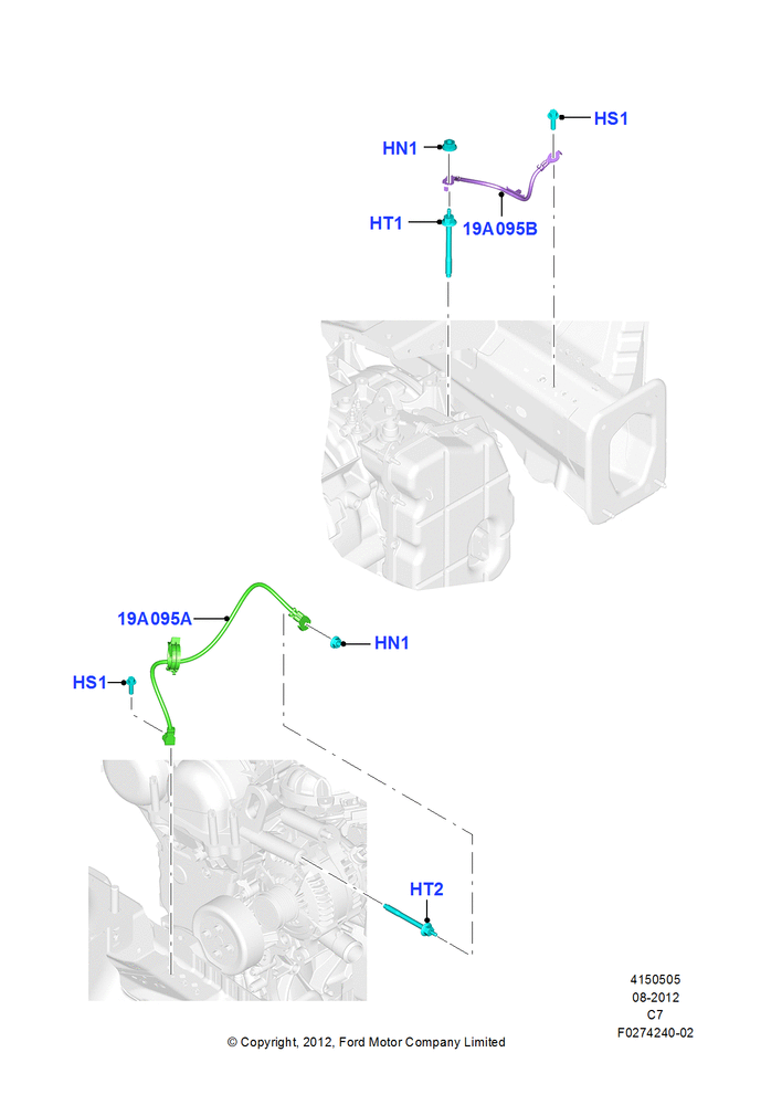 Схема Помехоподавление, 1.6L PI TC I4 ETHNL, 6 Speed Auto Trans 6F Mid-Range; 13.08.2012–14.07.2014