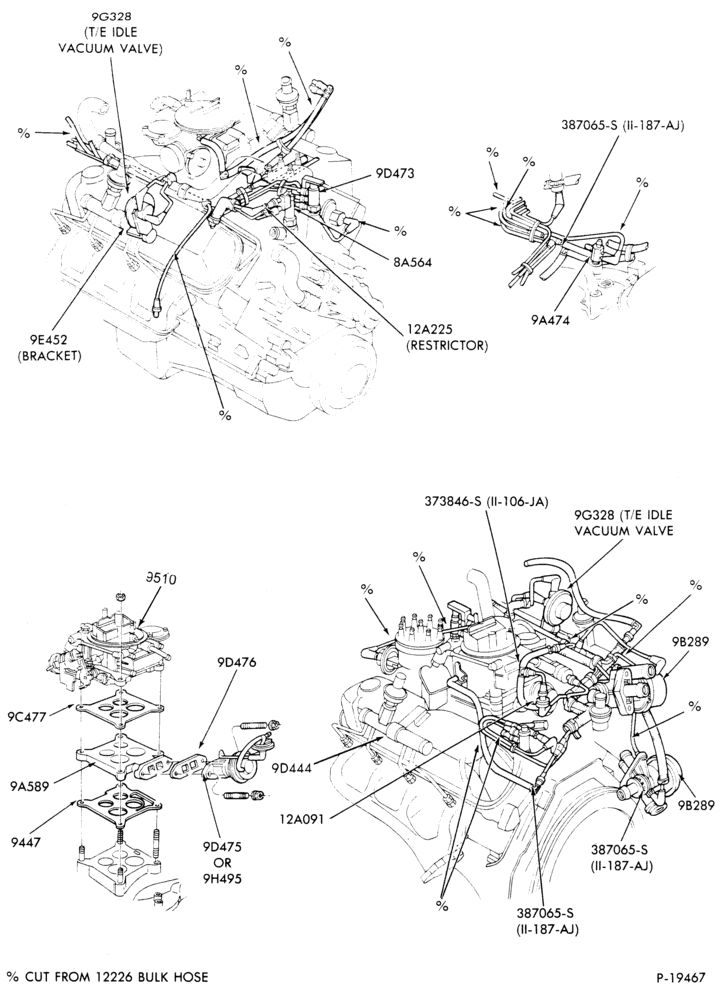 Схема 8 CYL. 5.8L (351 C.I.D.)-W-GAS-E250/350-351-over 8500# G.V.W.