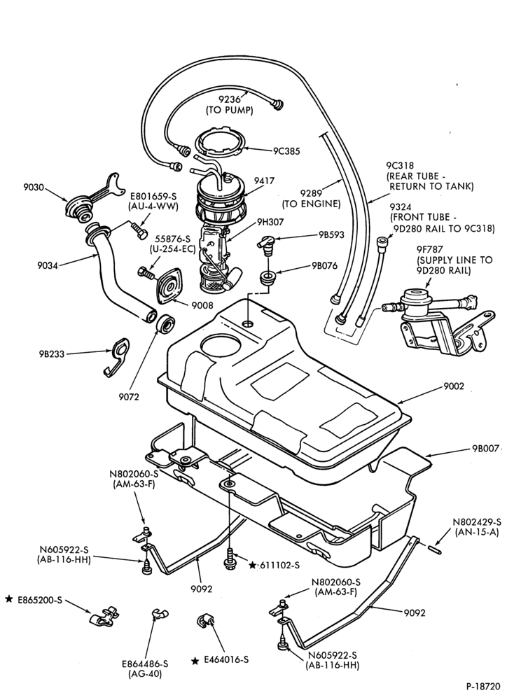 Схема 4 CYL. 2.3L (140 C.I.D.)-TC TURBO-Fuel system