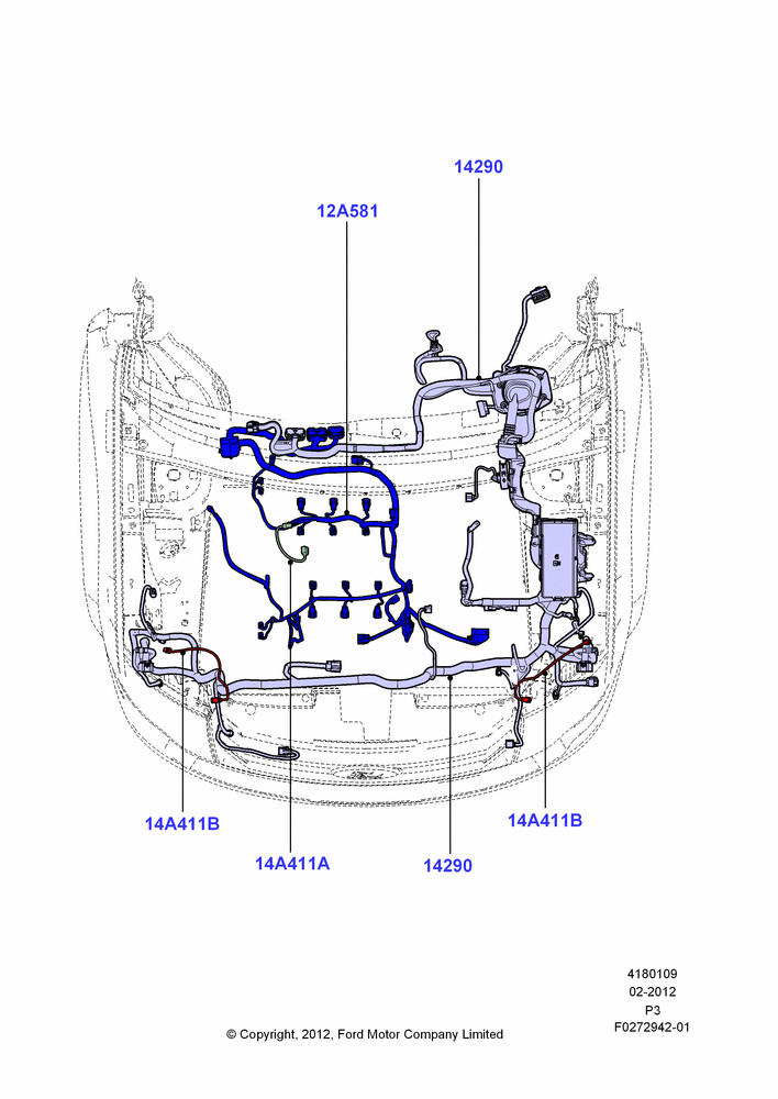 Схема Проводка двигателя и КПП, 3.5L Cyclone V6 Petrol TIVCT; 29.02.2012