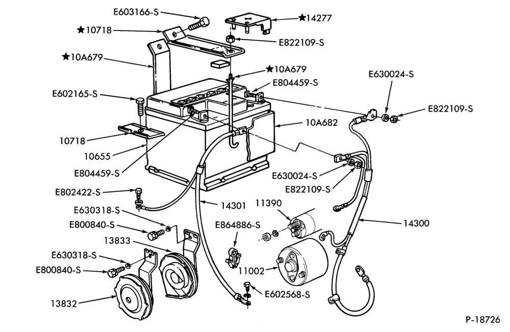 Схема ELECTRICAL SYSTEMS-Wiring system - horn, battery and related parts