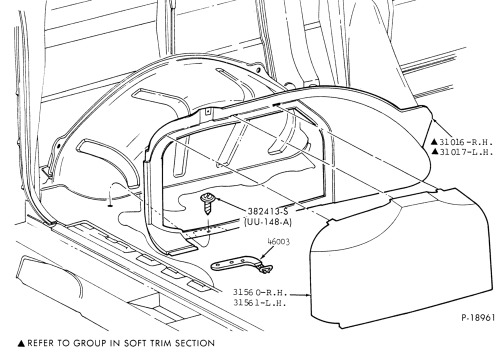 Схема TRIM-Interior trim  - Wheelhouse panel and door - Regular Wagon-A