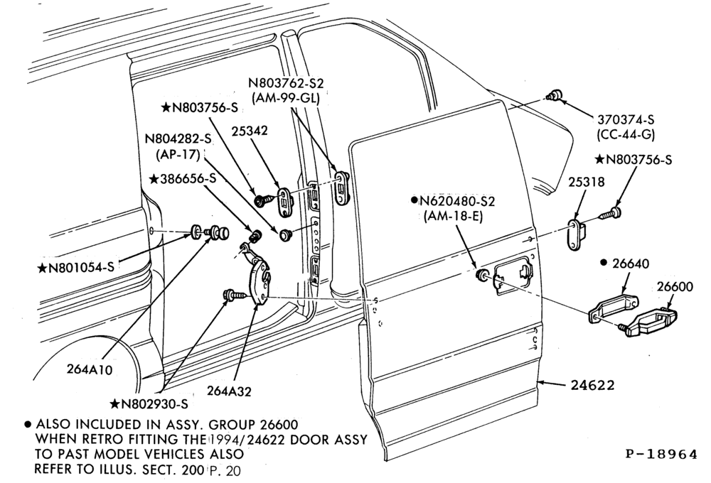 Схема DOORS AND WINDOWS-Sliding side door - outside handle and latch assy.-A