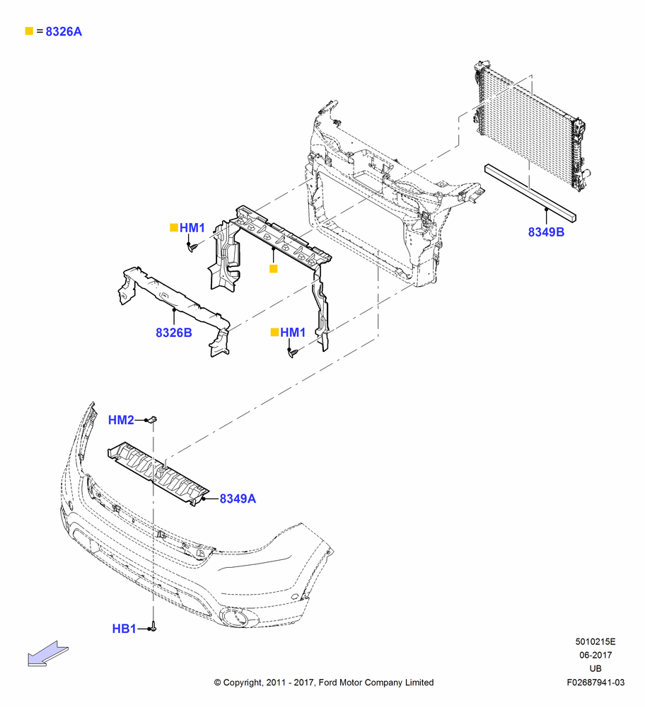 Схема Дефлекторы, 3.7L DOHC V6 Gas.; 06.02.2012–03.03.2019