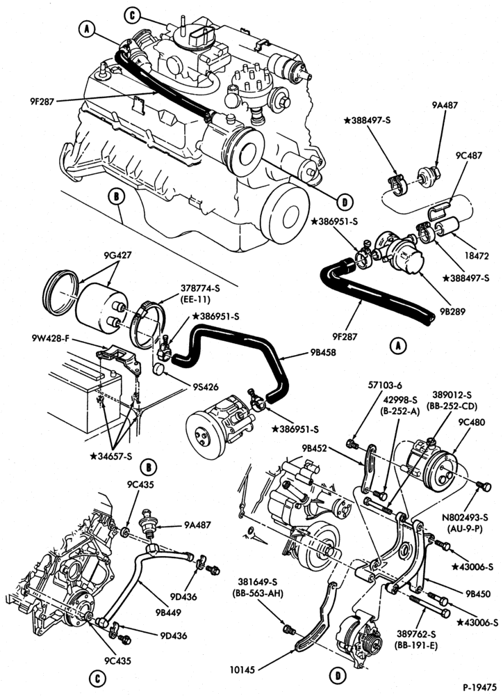Схема 8 CYL. 7.5L (460 C.I.D.)-GAS-F250/350-Calif.-Can.