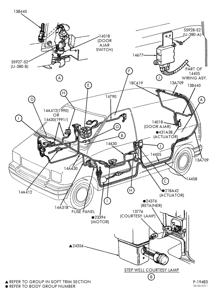Схема ELECTRICAL SYSTEMS-Wiring system - door ajar switches-A