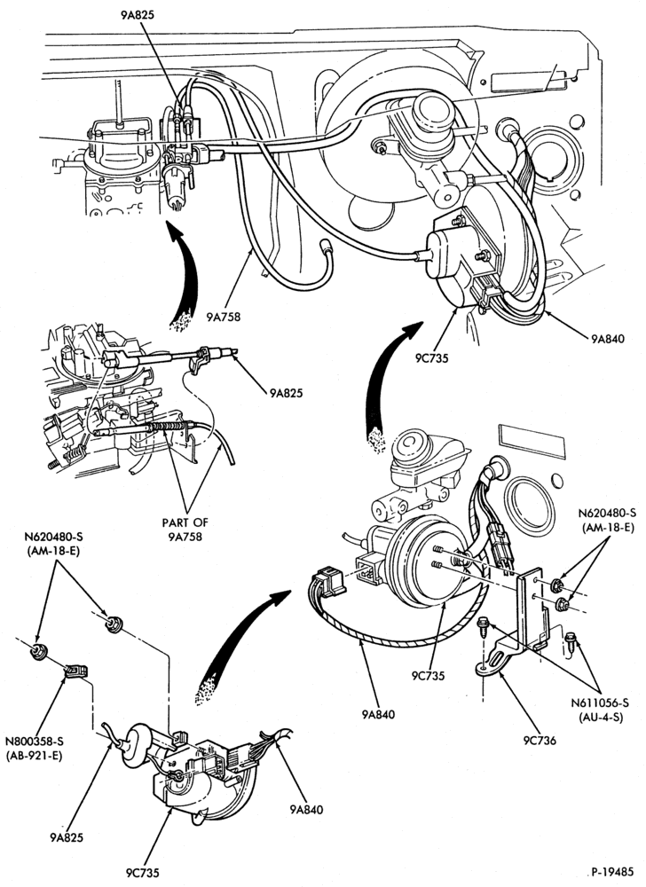 Схема 6 CYL. 2.8L (171 C.I.D.)-A-engine compartment