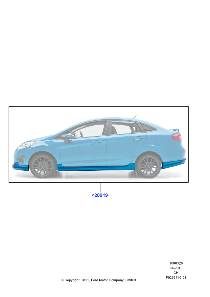 Схема Декор кузова — перед, 4 Door Sedan, Set Of 5 Pieces, Accessory, Kit Includes Front Fascia, Rear Fascia, Rockers, Door Mouldings, Deck Spoiler; 26.04.2010–18.07.2011