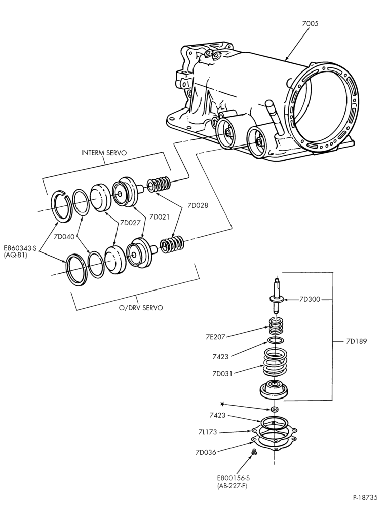 Схема A4LD TYPE-A4LD TYPE- intermediate, overdrive & reverse piston, rod & servo-F,MY
