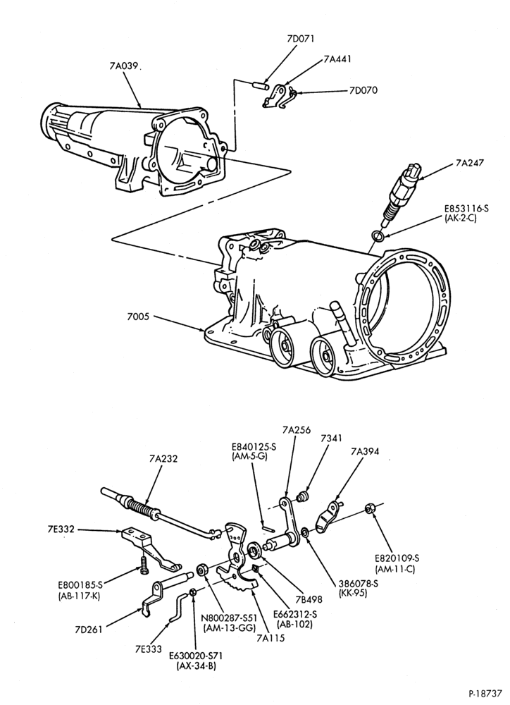 Схема A4LD TYPE-A4LD TYPE- manual control linkage & parking pawl-F,MY