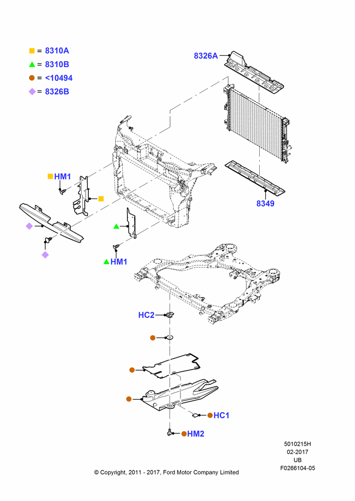 Схема Дефлекторы, 3.5L DOHC T/C V6 Gas; 06.02.2012–03.03.2019