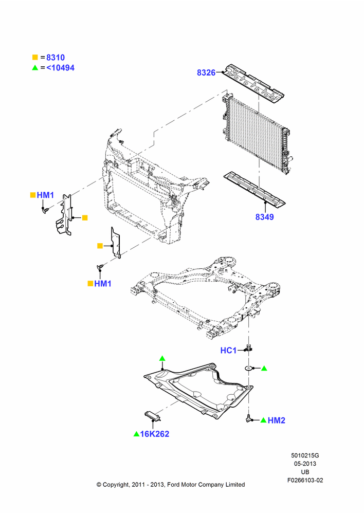 Схема Дефлекторы, 2.0L EcoBoost (240PS); 06.02.2012–03.03.2019