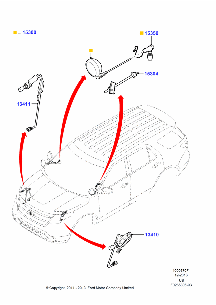 Схема Полицейская комплектация, With Spot Light, LH Spot Light Prep Pack; 06.02.2012–03.03.2019