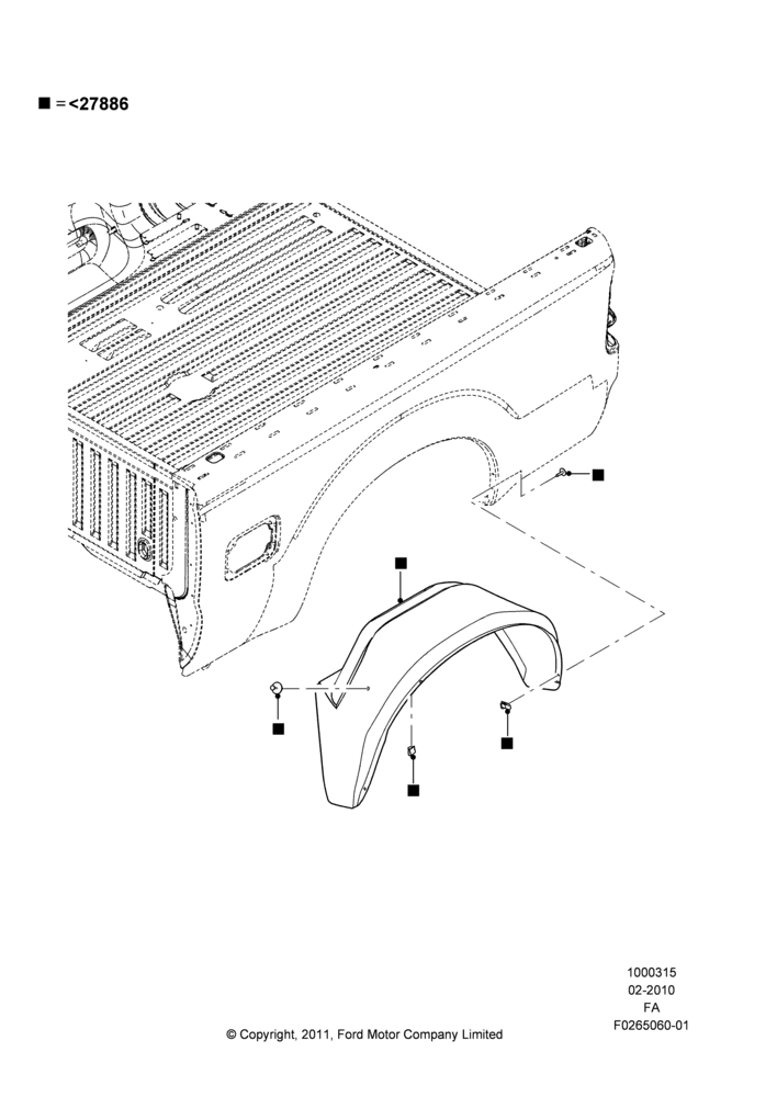 Схема Декор кузова — бок, Accessory, Wheelhouse Liner Kit; 22.02.2010–05.07.2016