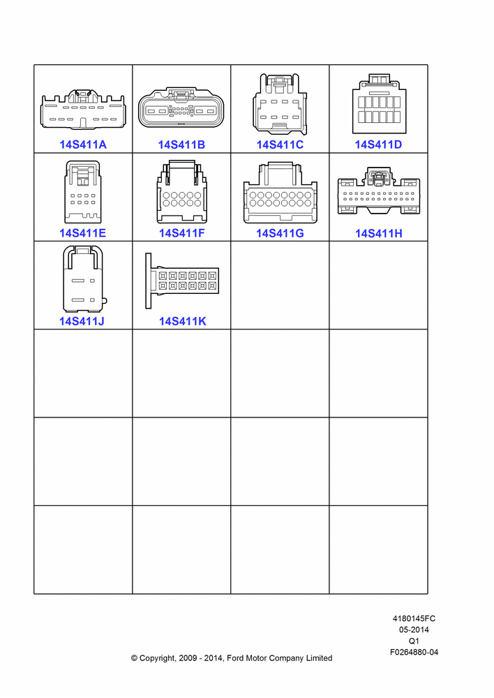 Схема Ремонтные жгуты проводки, Page B, Modules And Controllers; 01.06.2009–24.12.2014