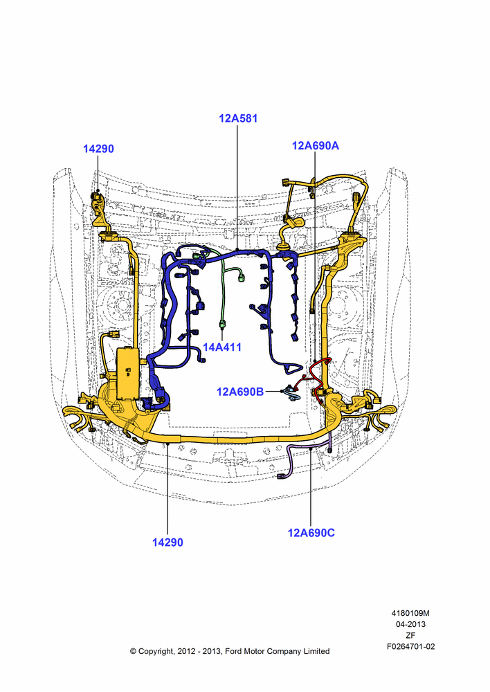 Схема Проводка двигателя и КПП, 5.8L DOHC SC GAS; 27.02.2012–27.06.2014