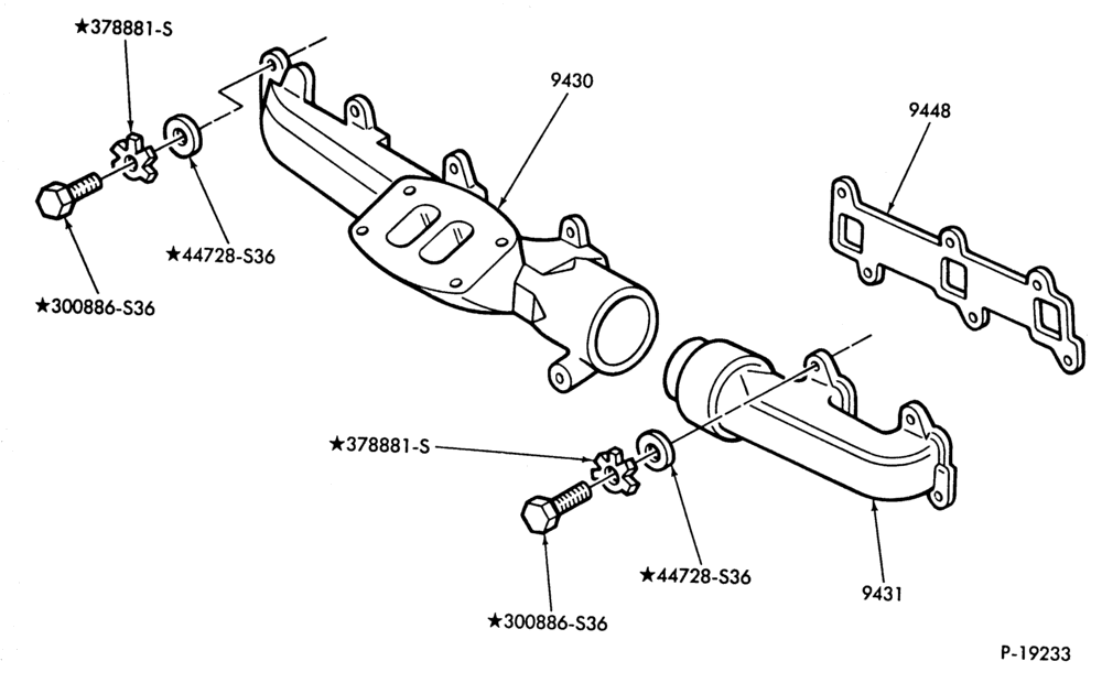 Схема 6 CYL. 6.6L (401 C.I.D.) AND 7.8L (474 C.I.D.) DIESEL-Manifold-Exhaust