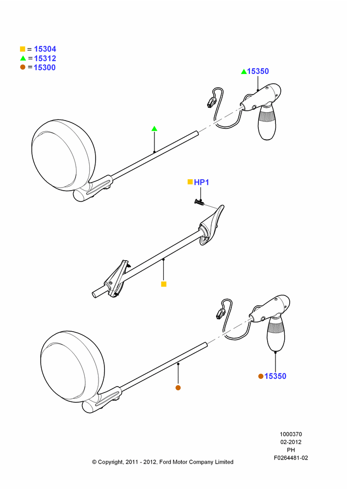 Схема Полицейская комплектация, Driver LED Spot Lamp Assy, Passenger LED Spot Lamp Assy; 06.02.2012–01.03.2019