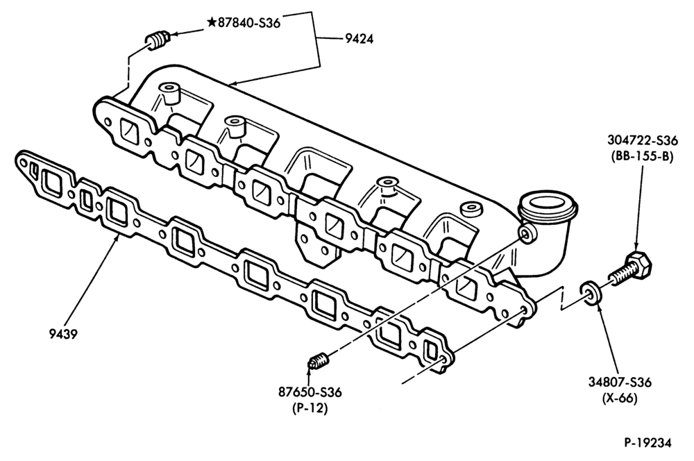 Схема 6 CYL. 6.6L (401 C.I.D.) AND 7.8L (474 C.I.D.) DIESEL-Manifold-Intake